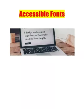 Accessible Fonts