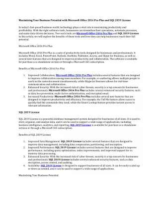 maximizing your business potential with microsoft