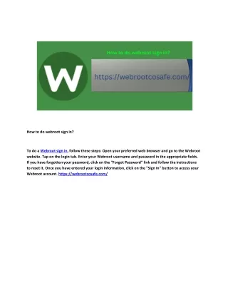 How to do webroot sign in?