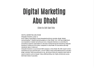 Digital Marketing Abu Dhabi