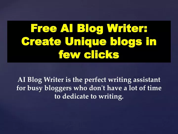 free ai blog writer create unique blogs