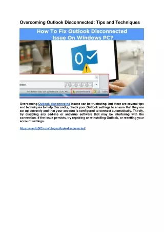 Overcoming Outlook Disconnected