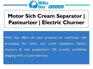 Motor Sich Cream Separator | Pasteurizer | Electric Churner