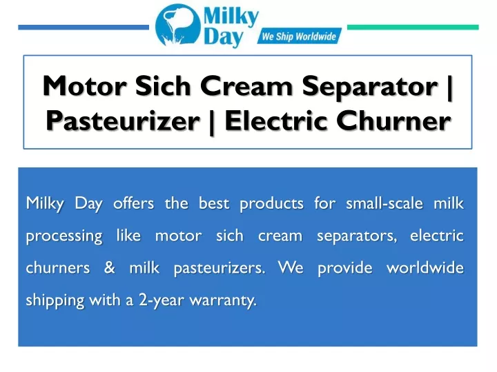 motor sich cream separator pasteurizer electric churner