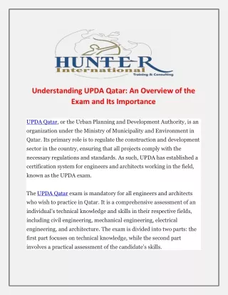 Understanding UPDA Qatar: An Overview of the Exam and Its Importance