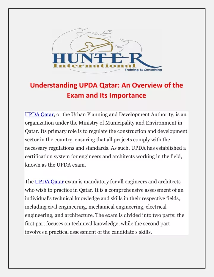 understanding upda qatar an overview of the exam