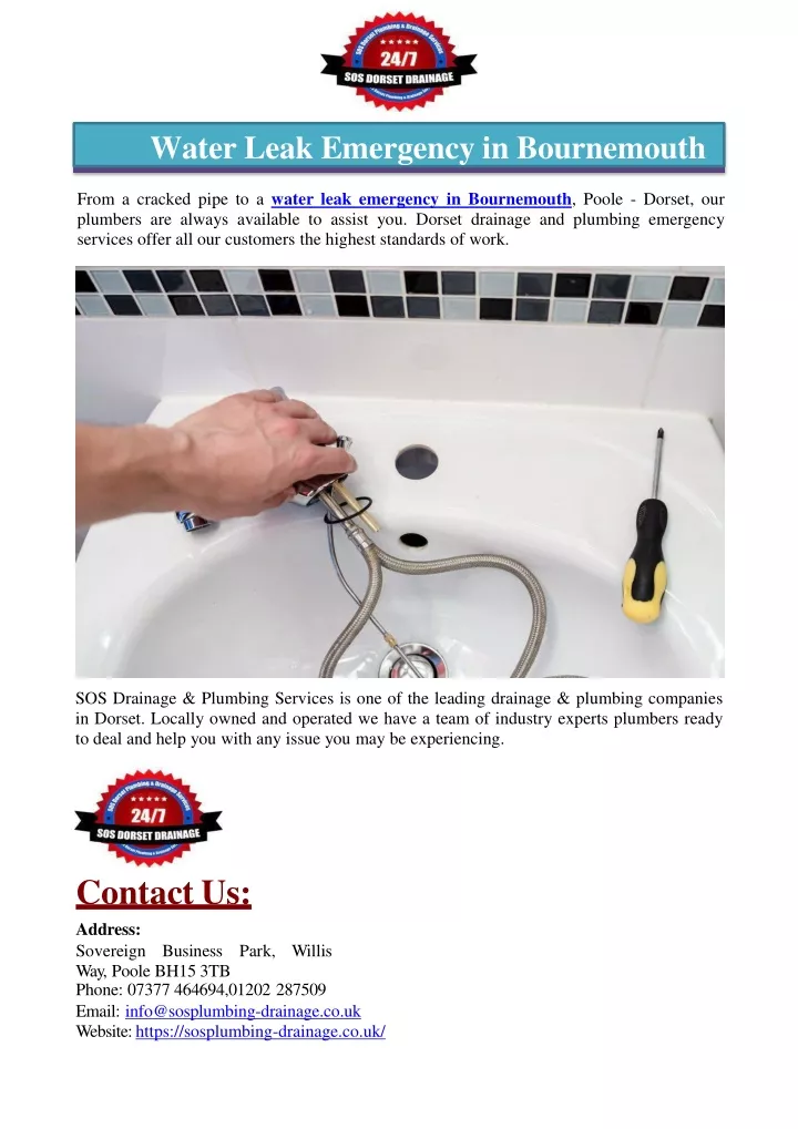 water leak emergency in bournemouth