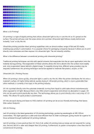 what is uv printing