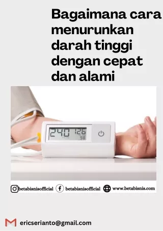 Bagaimana cara menurunkan darah tinggi dengan cepat dan alami