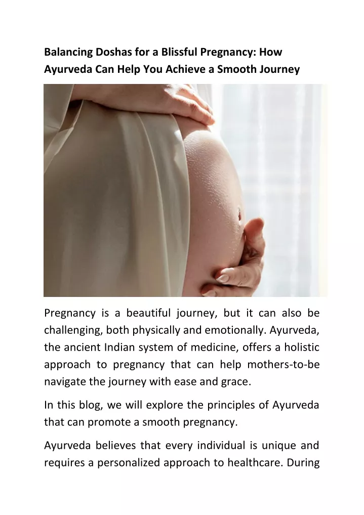 balancing doshas for a blissful pregnancy