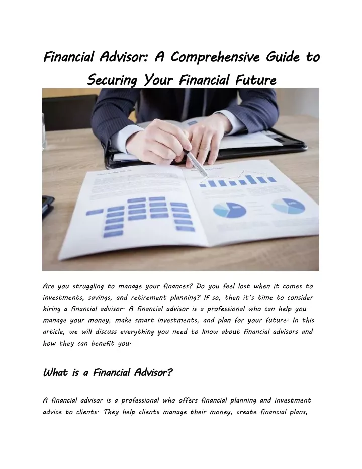 financial advisor a comprehensive guide