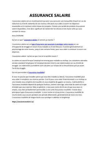assurance salaire
