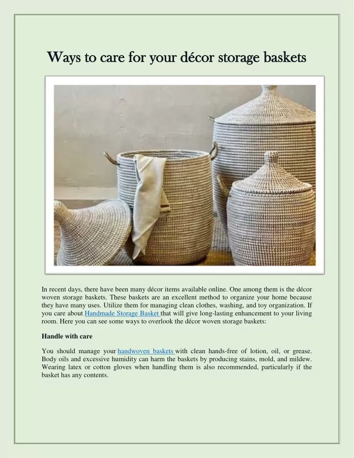 ways to care for your d cor storage baskets ways