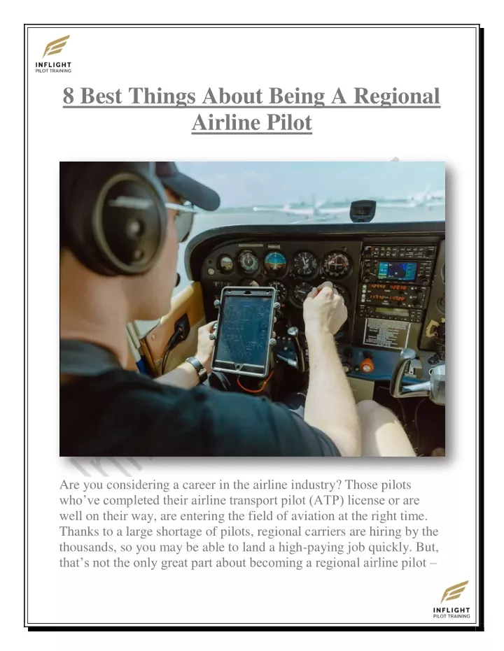 8 best things about being a regional airline pilot