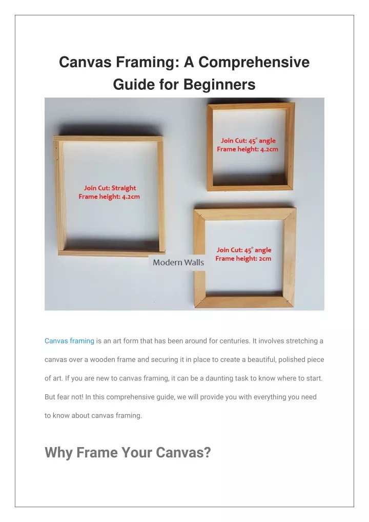 canvas framing a comprehensive guide for beginners