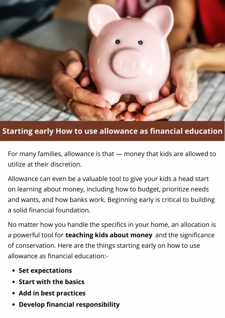 starting early how to use allowance as financial