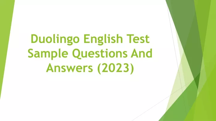 PPT - Duolingo English Test Sample Questions And Answers ( PowerPoint ...