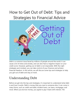 how to get out of debt tips and strategies