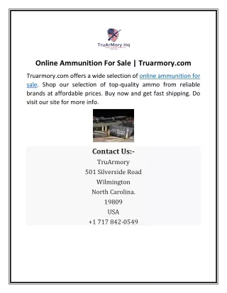 Online Ammunition For Sale | Truarmory.com
