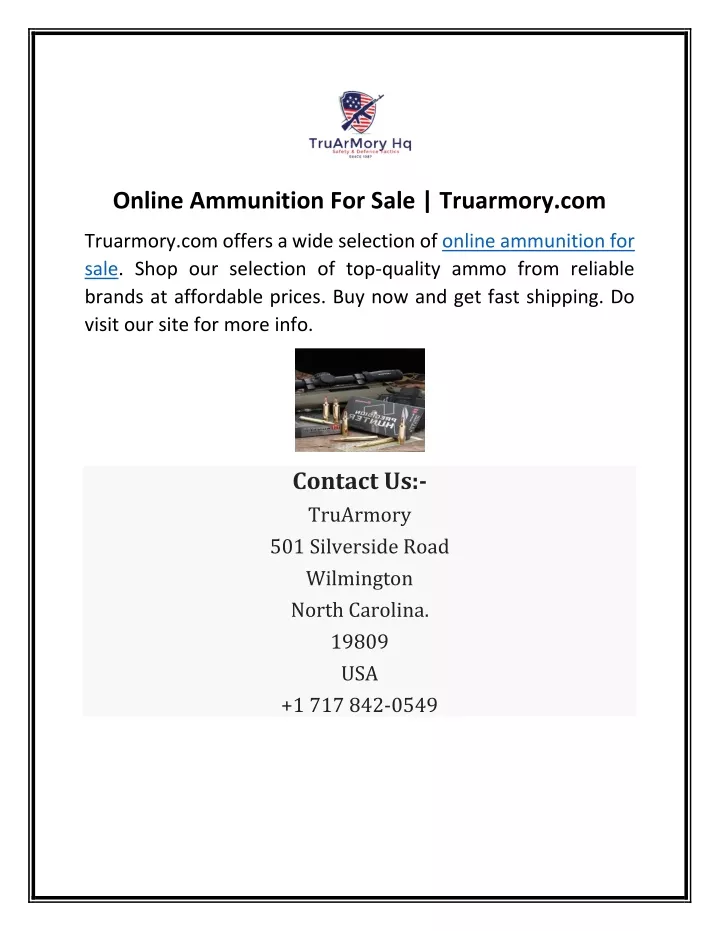 online ammunition for sale truarmory com