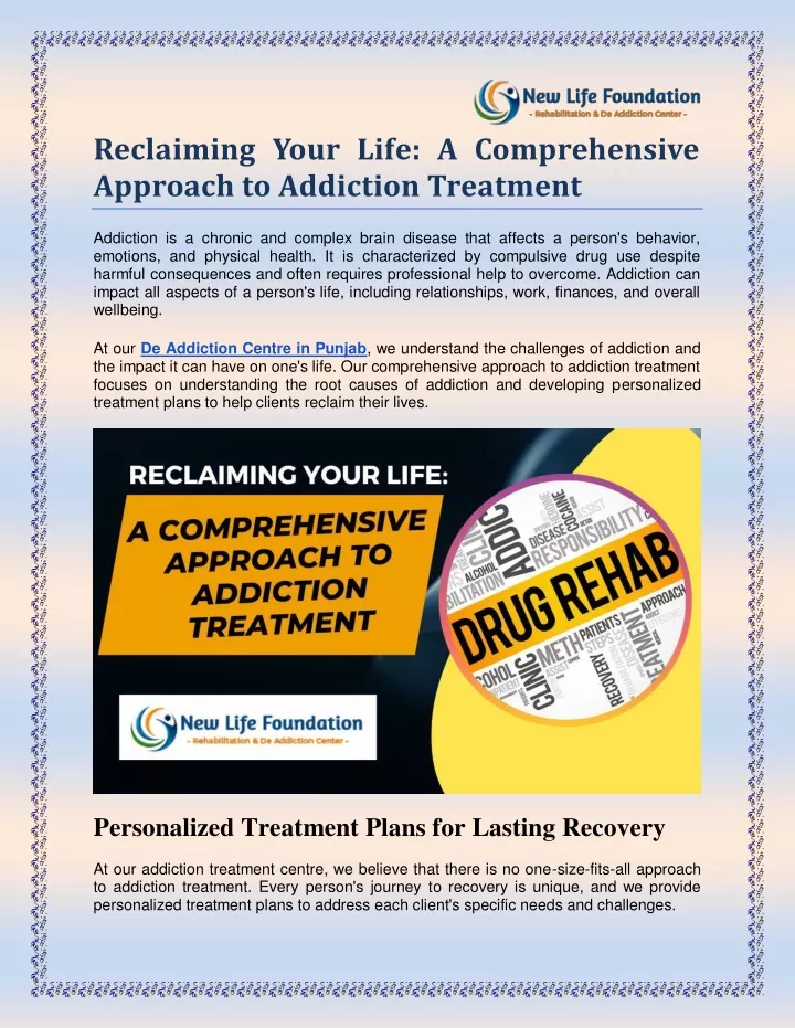 reclaiming your life a comprehensive approach