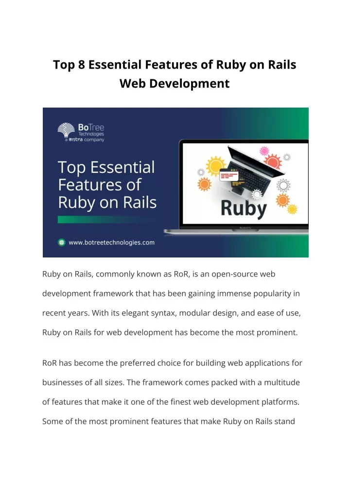 top 8 essential features of ruby on rails