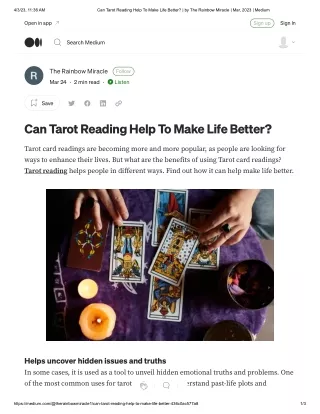 Can Tarot Reading Help To Make Life Better_by The Rainbow Miracle Mar, 2023