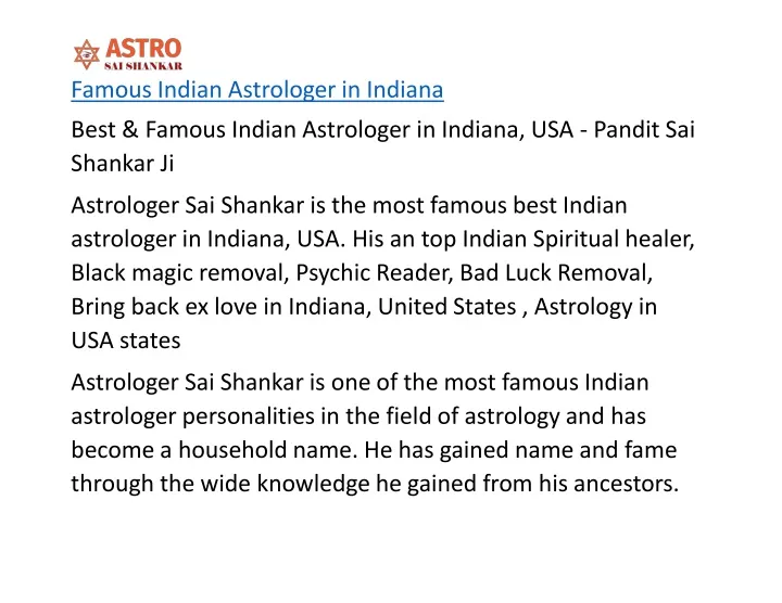 famous indian astrologer in indiana best famous