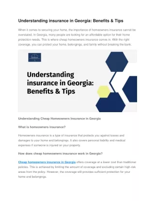 Understanding insurance in Georgia Benefits & Tips