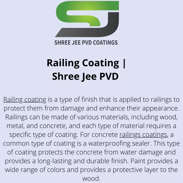 railing coating shree jee pvd