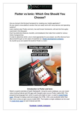 Flutter vs Ionic Which One Should You Choose