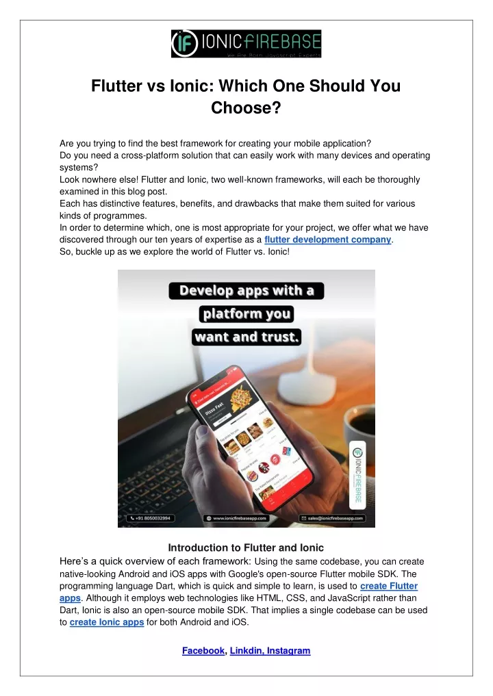 flutter vs ionic which one should you choose