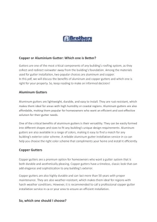 Aluminum Gutter Installation Service
