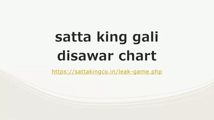 satta king gali disawar chart