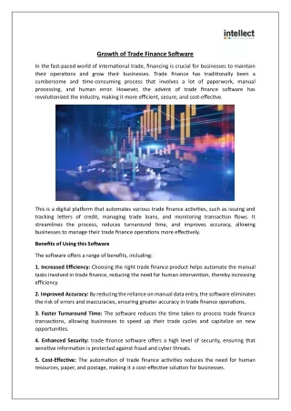 growth of trade finance software