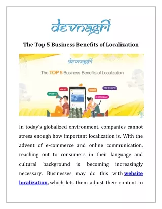 the top 5 business benefits of localization