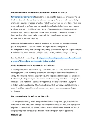 nutrigenomics testing market to grow