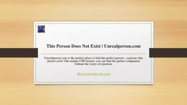 this person does not exist unrealperson com