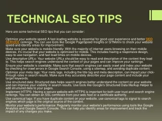 technical seo tips
