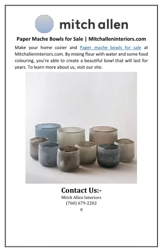 Paper Mache Bowls for Sale | Mitchalleninteriors.com