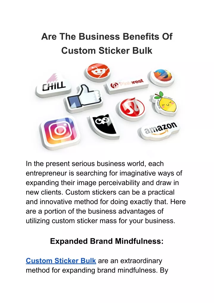 are the business benefits of custom sticker bulk