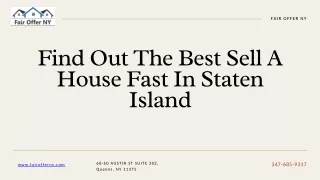 Find Out The Best Sell A House Fast In Staten Island