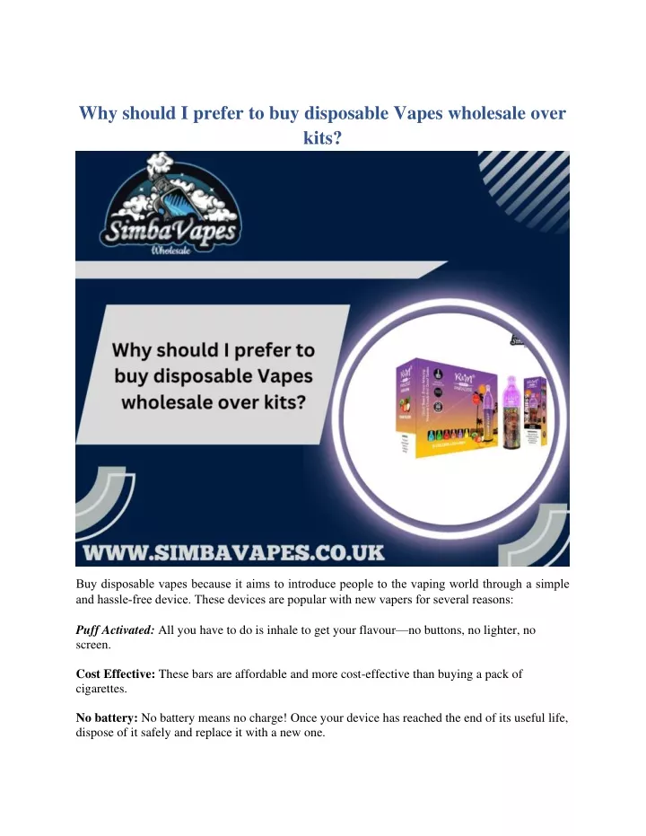 why should i prefer to buy disposable vapes