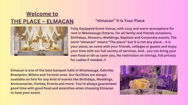welcome to the place elmacan