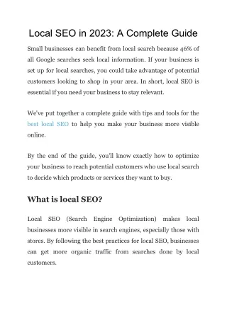 Local SEO in 2023: A Complete Guide