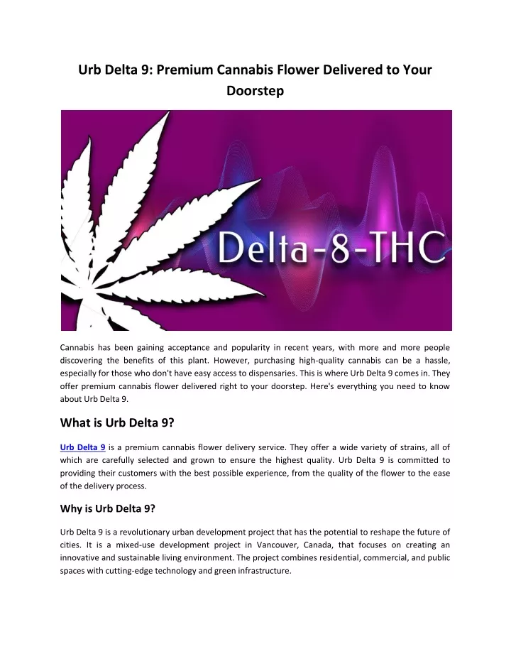 urb delta 9 premium cannabis flower delivered