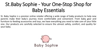 St.Baby Sophie - Your One-Stop Shop for Baby Essentials