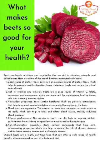 What makes beets so good for your health By Mohit Bansal Chandigarh