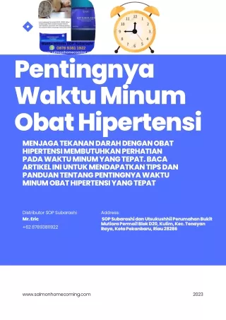 Pentingnya Waktu Minum Obat Hipertensi- WA 087893811922