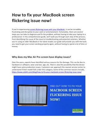 how to fix your macbook screen flickering issue